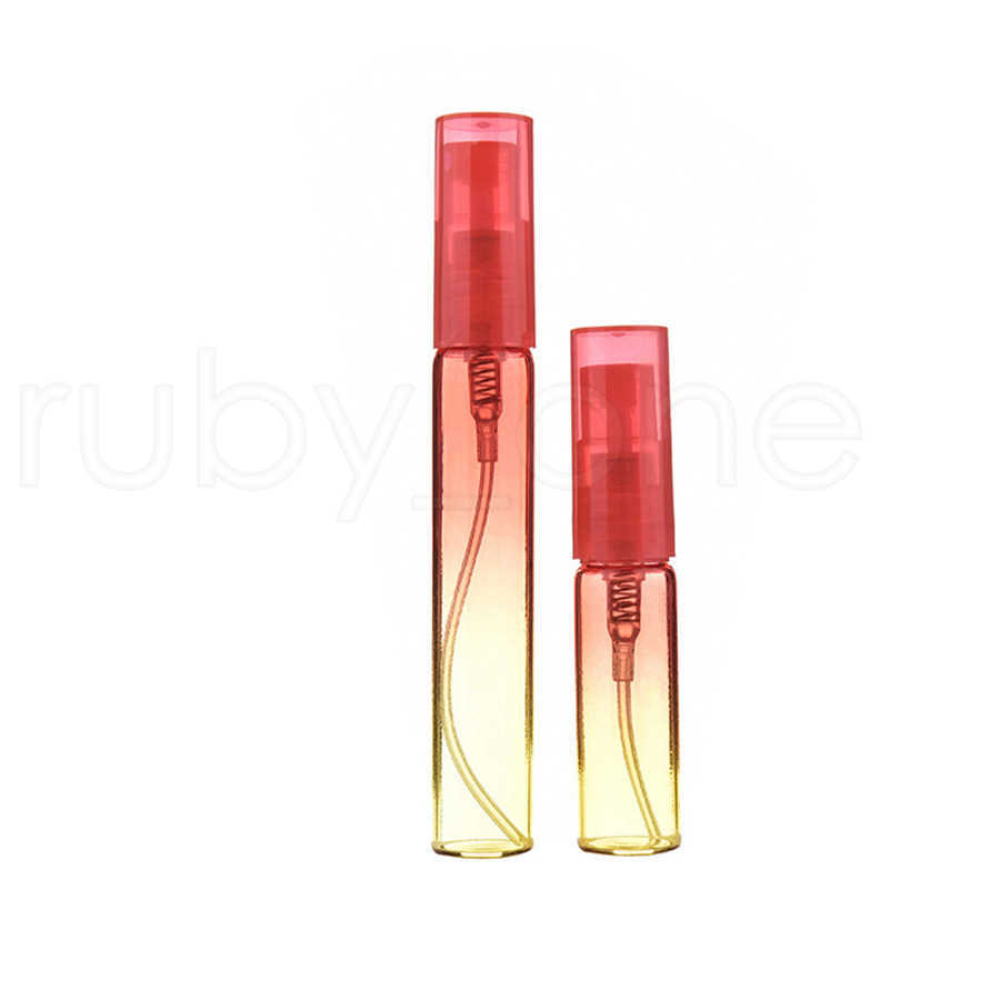 Rociador de plástico Gradiente color de perfume muestra de botella de perfume mini mini vacío de viaje portátil de perfume de perfume