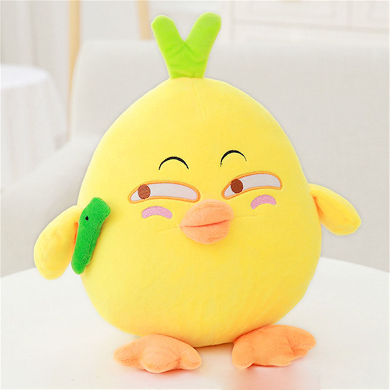 25 cm Little Yellow Chicken Plush Toy fylld stående kycklingdocka söt kyckling soffa kudde plushie kudde för barn födelsedagspresent3453213