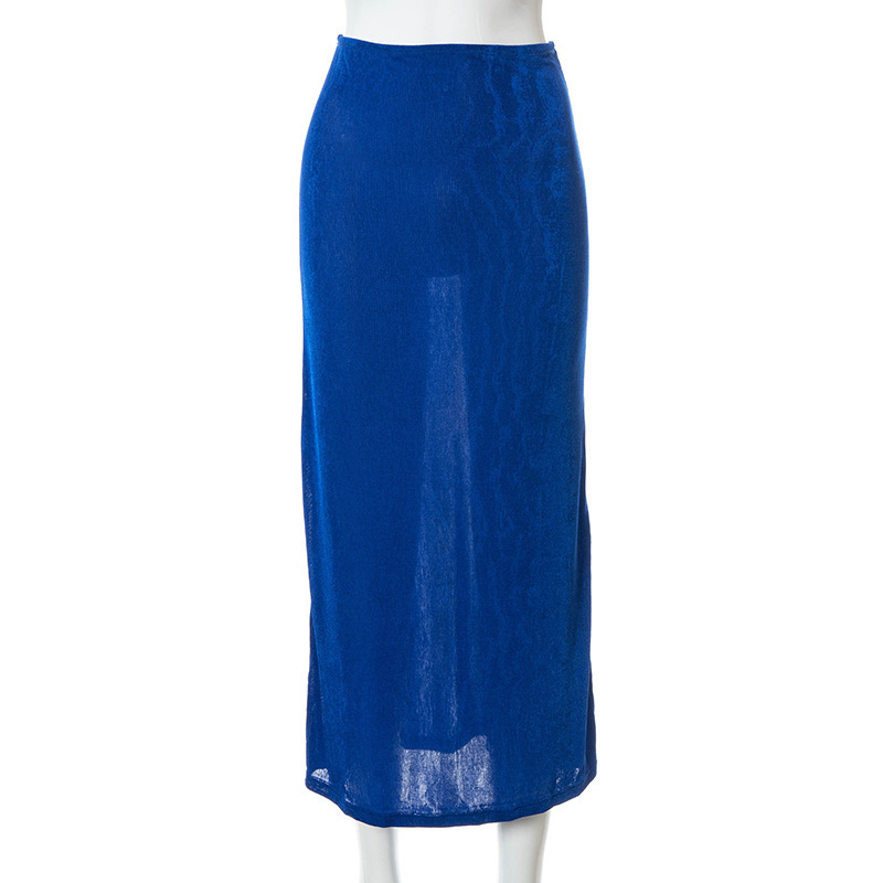 Rokken y2k vintage bodycon midi rok hoge taille magere vrouwen caluele blauw groen potlood elegante dame mode streetwear zomer 221103