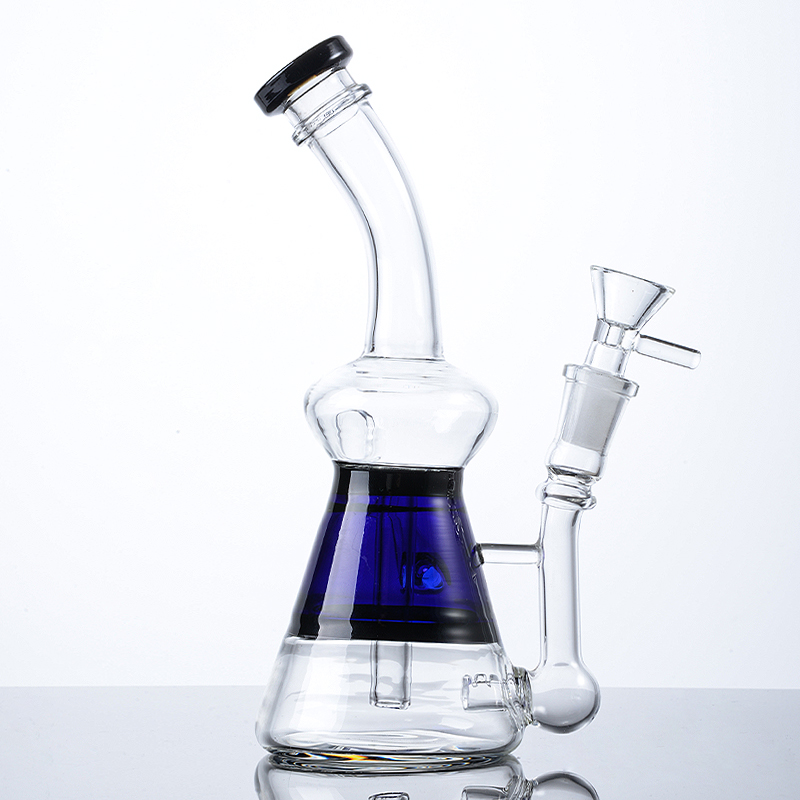 Inline Perc Hookahs Beaker Bong Oil Dab Rigs Klein Recycle Glass Bongs 14mm Femelle Joint Water Pipes Bong Avec Bol