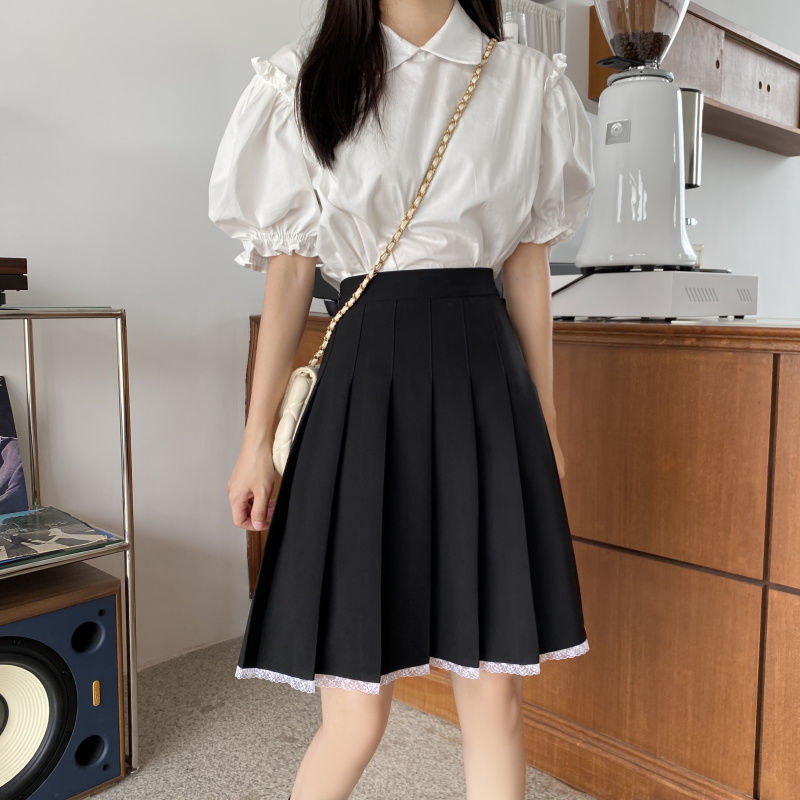 Kjolar veckade kvinnor h￶g midja sommar kn￤l￤ngd preppy stil harajuku y2k street skola cosplay casual kvinnlig faldas 221103