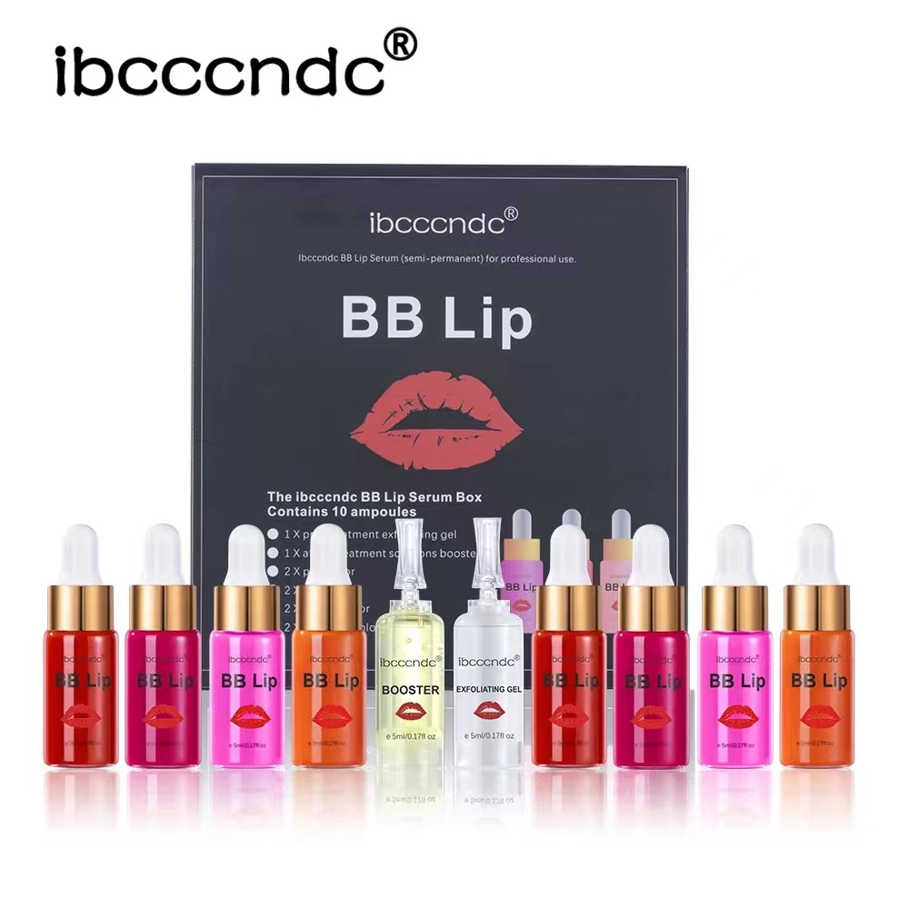 BB Lip Serum Kit Crème Lèvres Gloss Semi Permanent Maquillage Ampoule Sérum Essence de Salon de Beauté pour Hydrater et Mourir