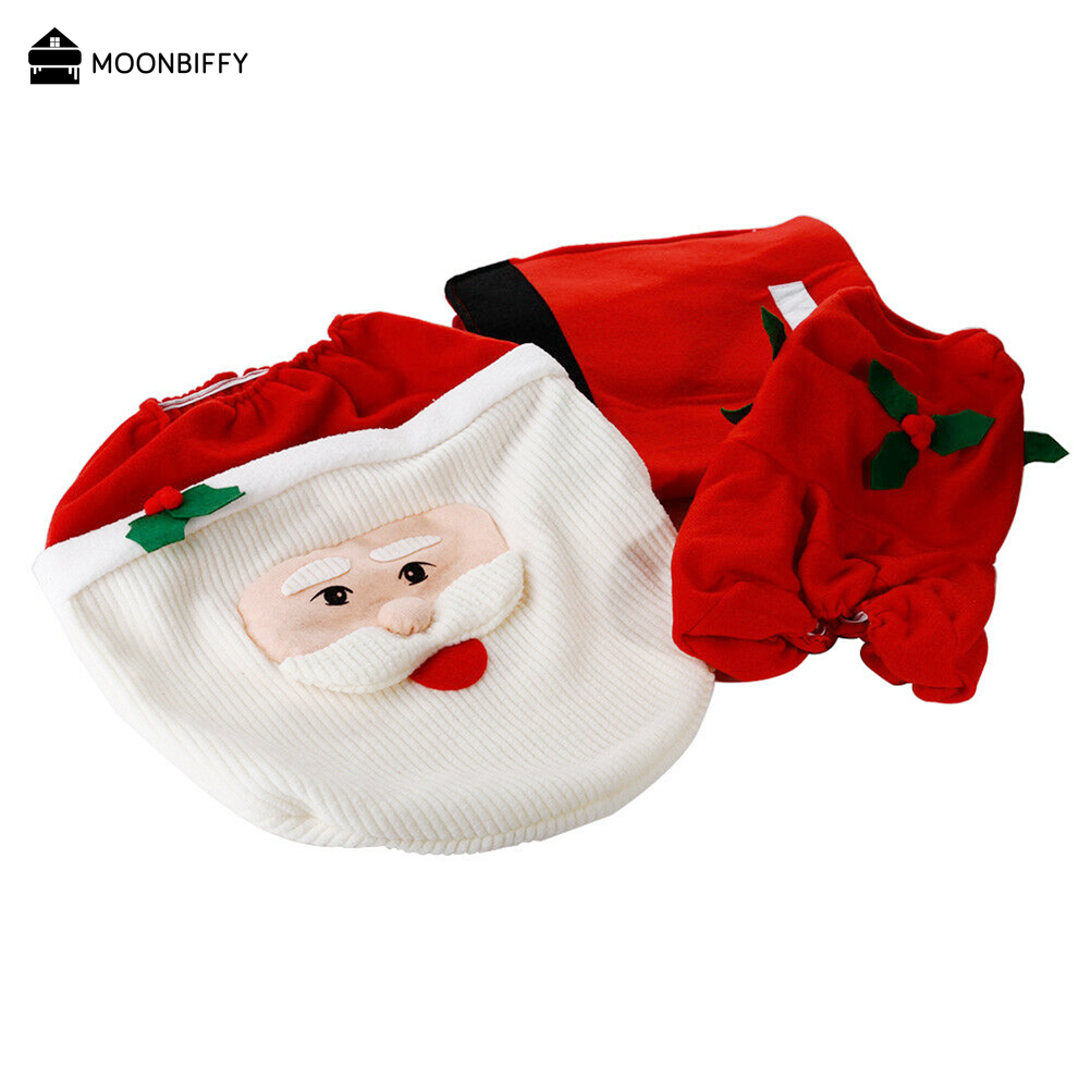 Toilet Seat Covers set Christmas Santa Clause Pattern Home Case Bathroom Decoration 221103