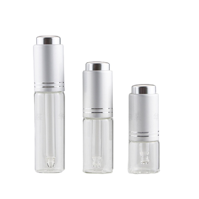 5 ml 10 ml 15 ml 20 ml presse pipette bouteille or argent couvercle vide verre clair huile essentielle compte-gouttes flacons cosmétique contenant rechargeable