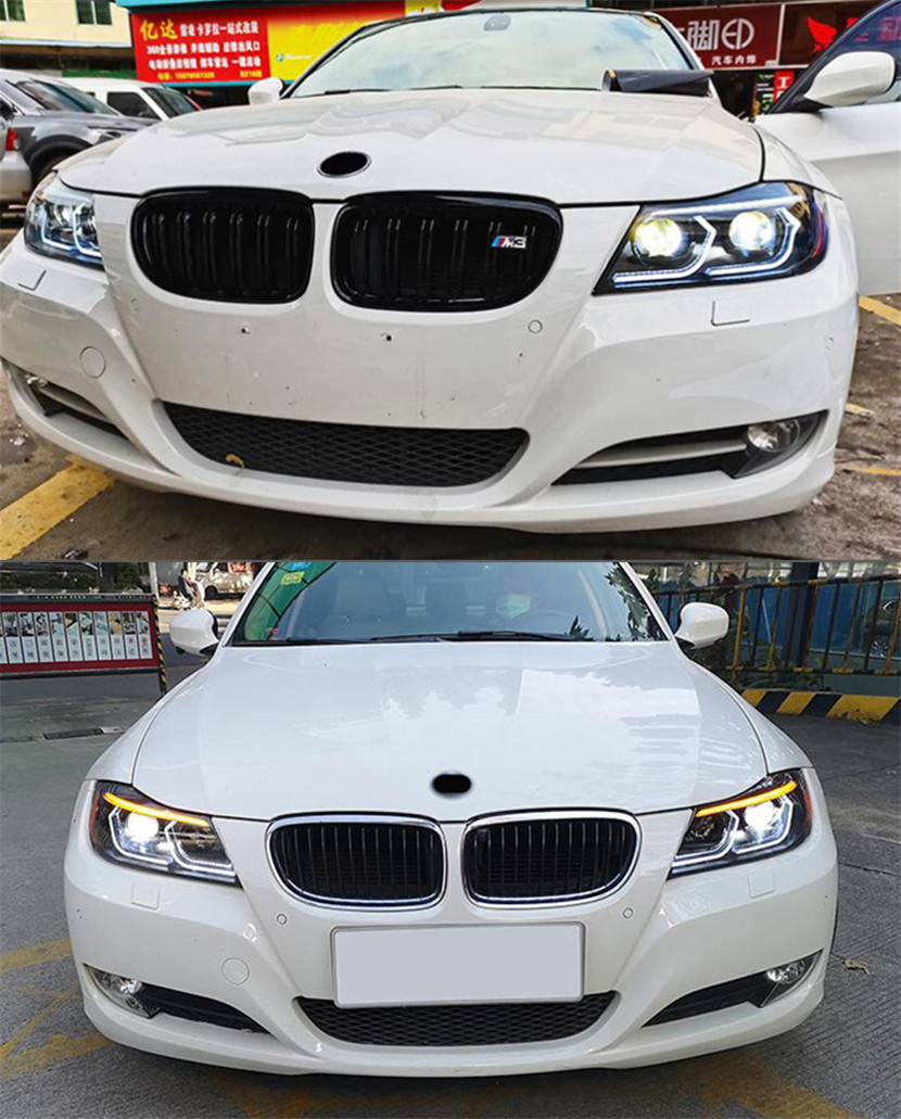 Przednia lampa stylizacji samochodów dla BMW E90 Reflektory 2005-2012 320i 318i 323i 325i E90 Reflektor DRL HID BI XENON BEAM