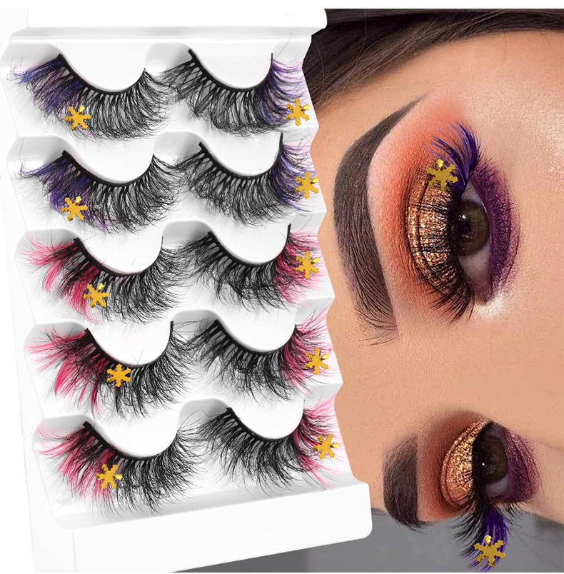 Tthick curly contlful false eyelashes with Snow Christmas Edition Resable MultiLayer Mink Mink Fake Lashes Full Strip Lash Extensions Makeup