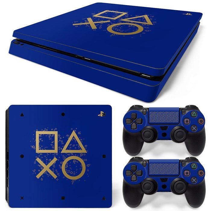 Decorazioni console PS4 Slim e 2 controller Skin Sticker Geometry Design Cover rimovibile PVC Vinyl 221104