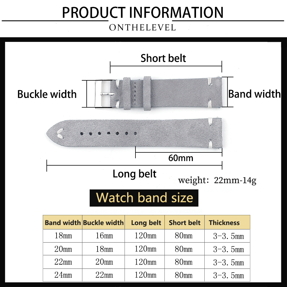 Saat Kordonları Hakiki Süet Deri Eski Saat Bandı 18mm 20mm 22mm 24mm Mavi Kahverengi El Yapımı Dikiş Saat Kayışı Yedek Bileklik 221104