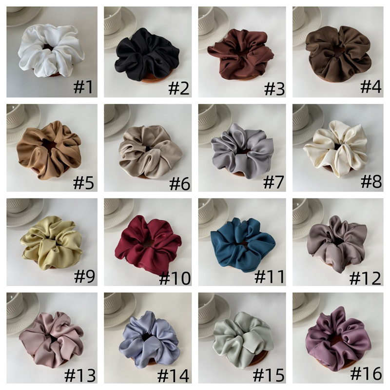 Silk satijnen grote scrunchies elastische rubberen haarbanden vrouwen meisjes massieve hoofdband paardenstaarthouder haarbanden accessoires