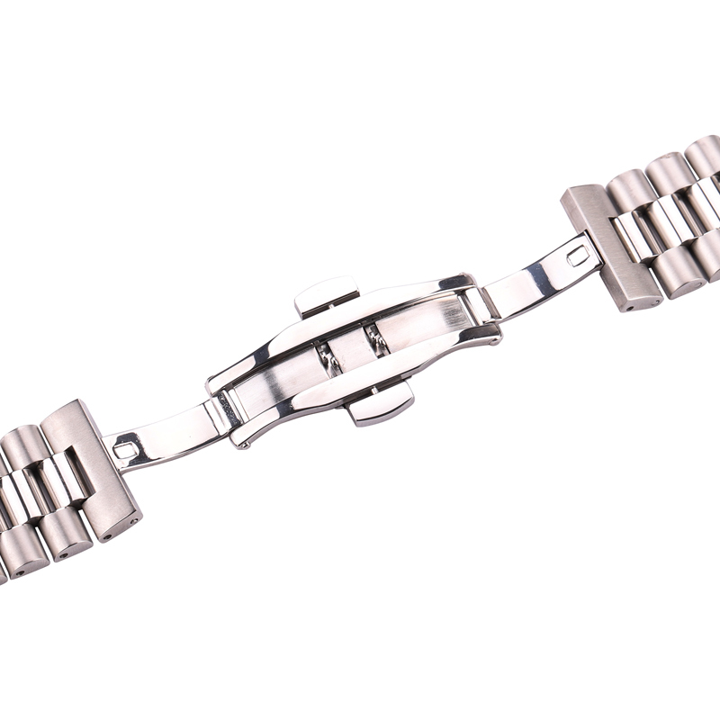 Bracelets de montre Bracelets de montre en acier inoxydable Bracelet femmes hommes argent Bracelet de montre en métal massif 16mm 18mm 20mm 21mm 22mm accessoires 2211253t