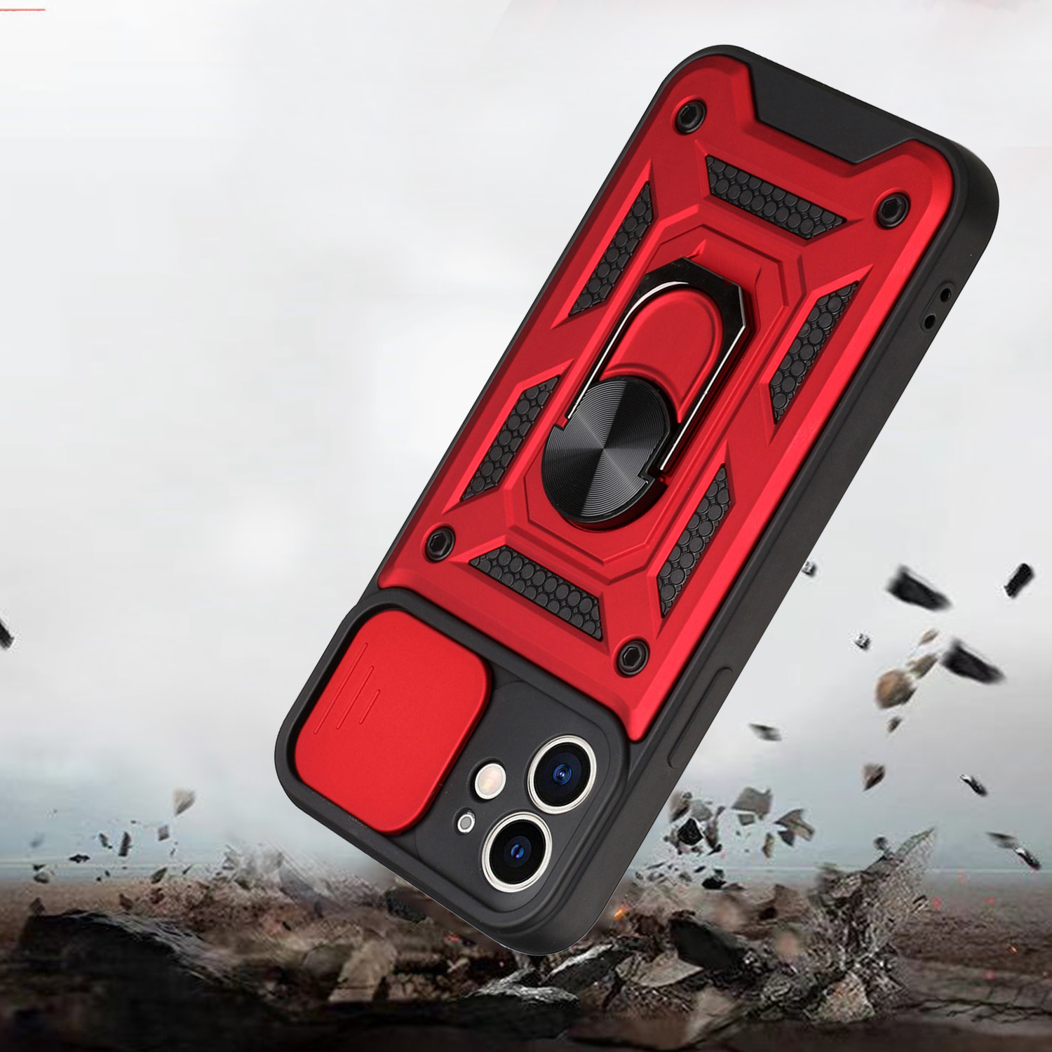 Slide Camera Lens Protect Phone Cases for iPhone 14 13 12 Pro Max Military push window shockproof phone cover