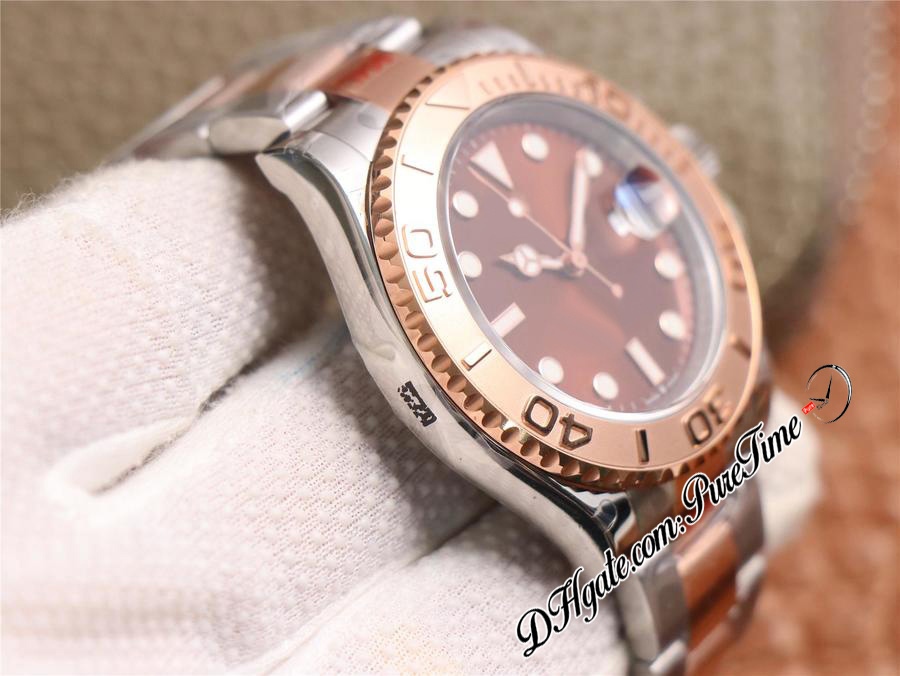 GMF 126621 A3235 Mensor automático Mira dos tonos Rose Gold Chocolate Dial 904L OysterSteel Bracelet Super Edition PureitMe C3