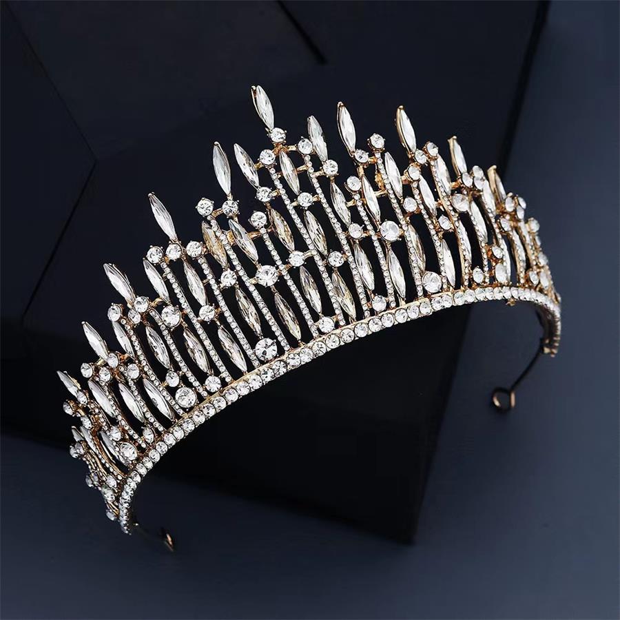 Palace Style Light Luxury Crystal Birthday Present Goddess Headwear Bridal Wedding Dress Crown TS-J2856G