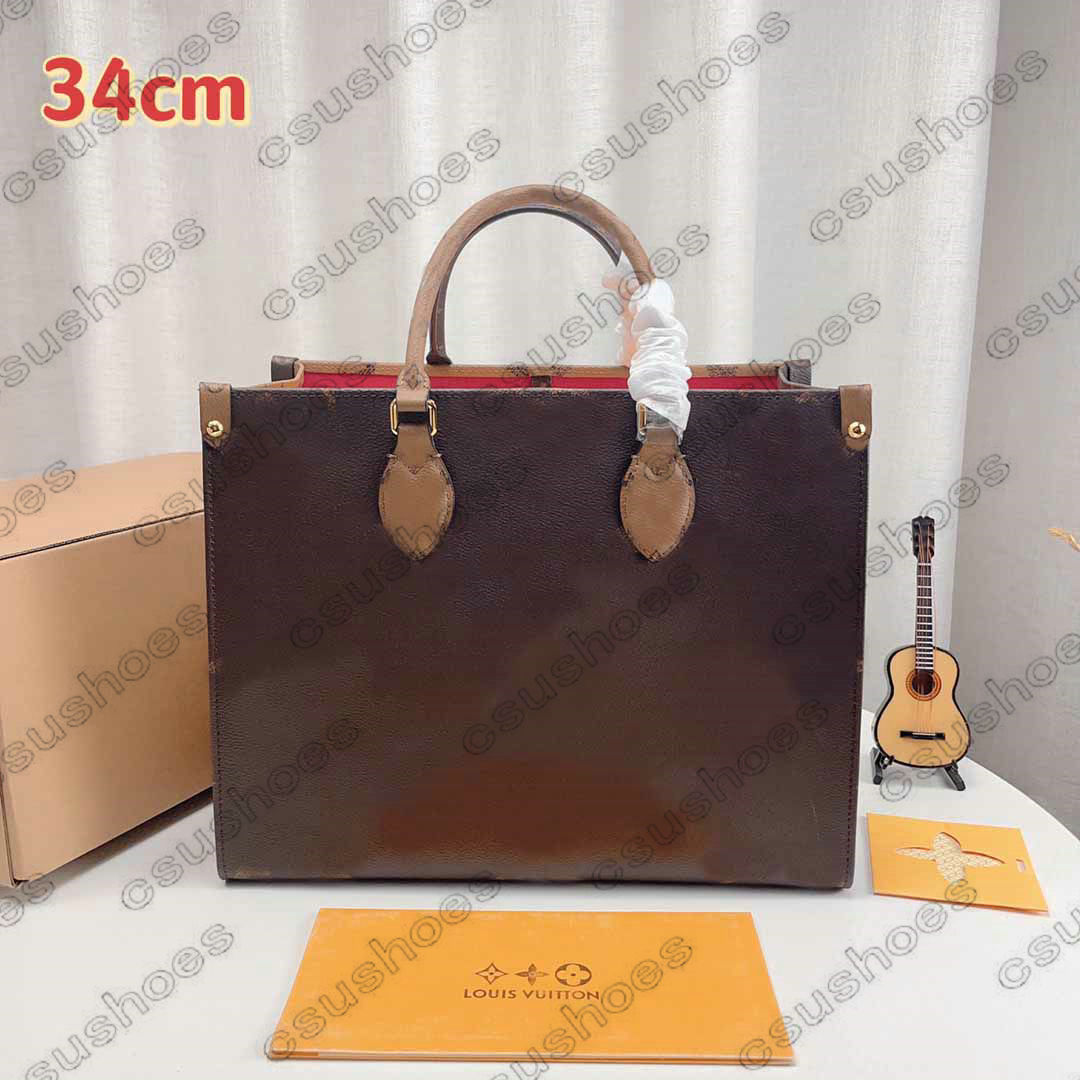 ONTHEGO MM Bag M46448 23SS Cruise Spring Show Сумка через плечо Черная ковбойская монограмма Жаккардовая джинсовая сумка-тоут Кожаная женская дизайнерская сумка через плечо Граффити 35 см