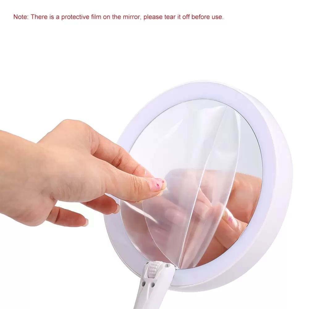 Portable LED Lighted Makeup Mirror Vanity Compact Make Up Pocket Vanity Cosmetic Mirrors 10X Magnifying Glasses