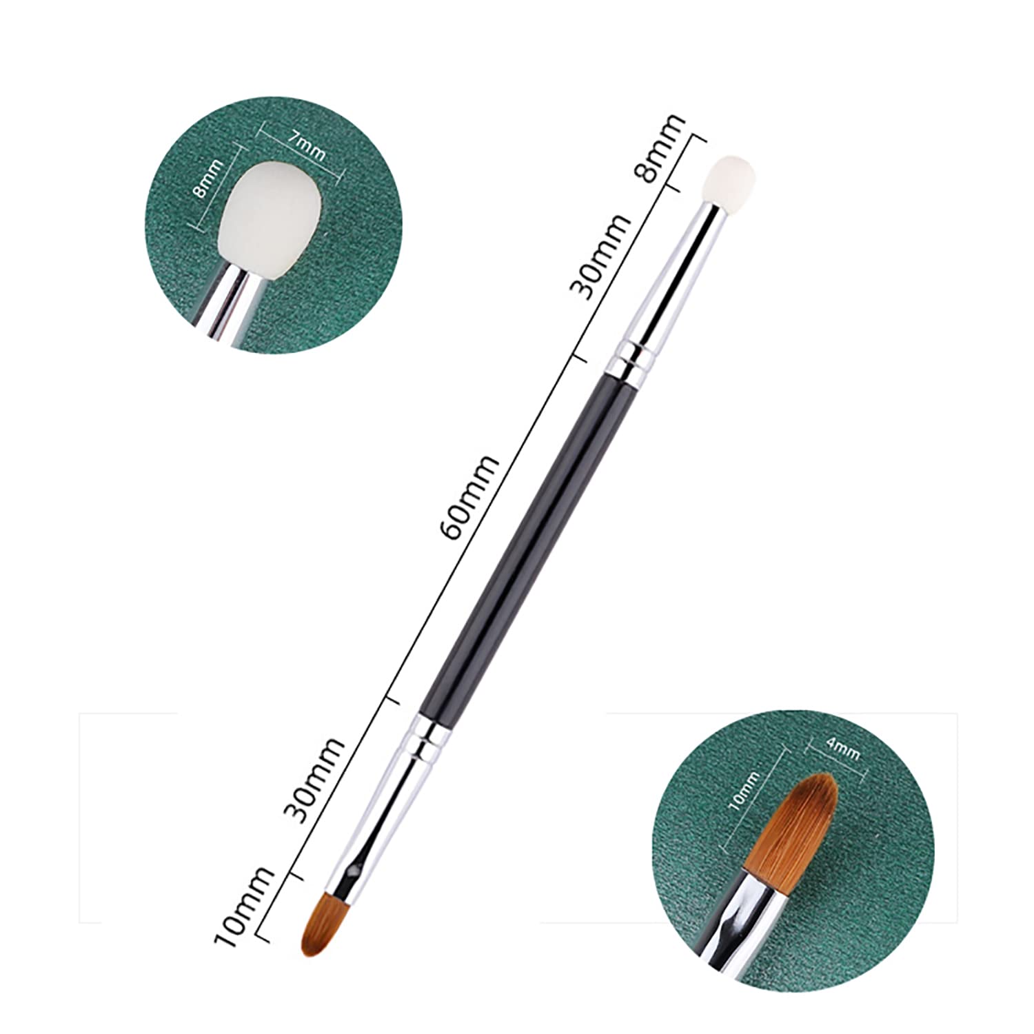 T301Makeup Brushes Dual Ended Flat Concealer Brush with Makeup Sponge For Dark Circles Puffiness Puffy Eyes Liquid Foundation Blending