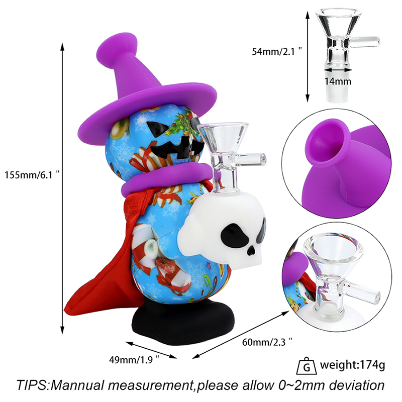 Boże Narodzenie Snowman łyżki rur szklany rura palnika oleju Santa Palanie Hookah Tobacco w kolorze mini małe rury ręczne Akcesoria silikonowe