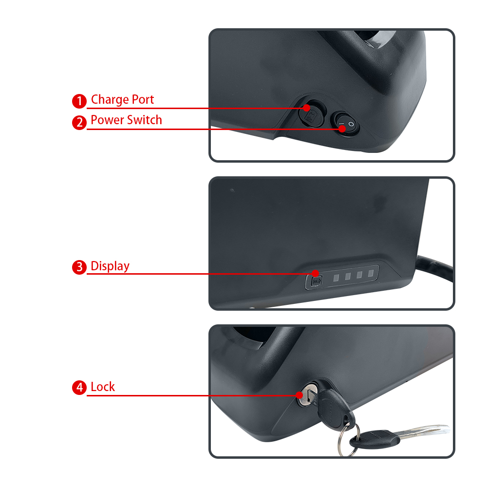 Sostituisci la batteria Polly Down Tube 48V 21Ah 36V 28Ah 31.5Ah 52V 19Ah 21Ah bicicletta elettrica Biktrix Fat Tire con caricabatterie 500W 750W 1000W