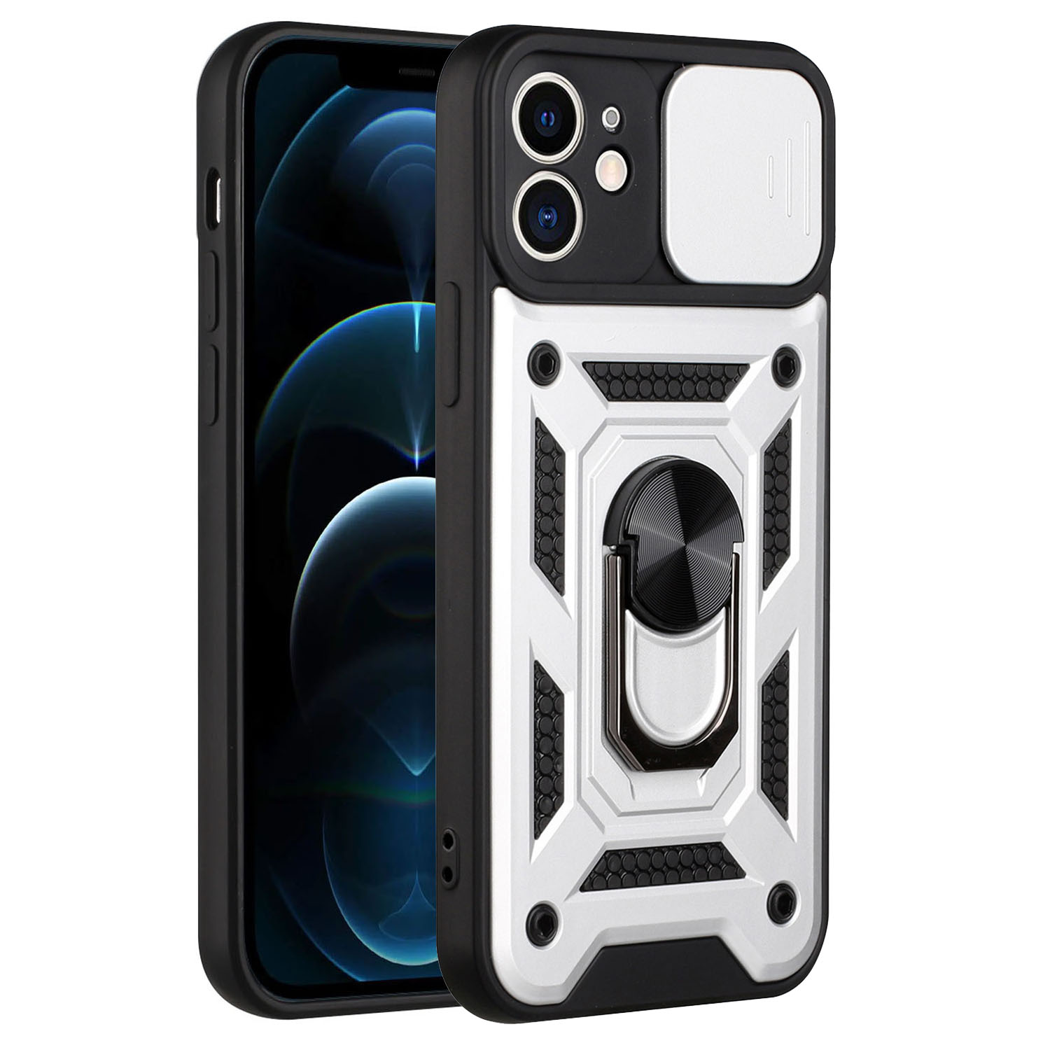 Casos de telefone magnéticos de montagem no suporte do anel para iPhone 14 13 12 mini 11 Pro máximo x xs max xr 7 8 plus slide camera proteger tampa