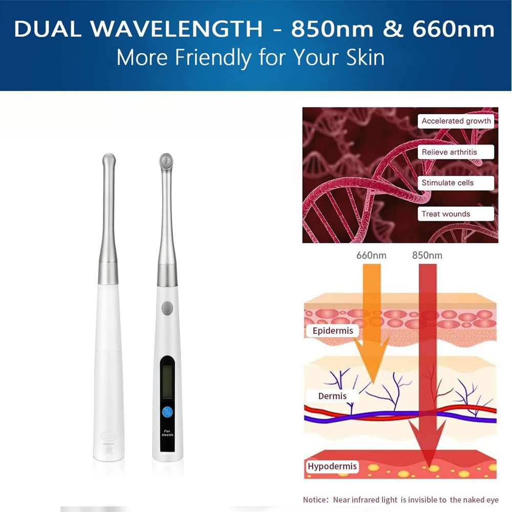 Dispositivi la cura del viso Terapia a luce rossa mal di freddo e mal di ulcera 660nm 850nm Dispositivo terapia della luce a LED a infrarossi vicini alleviare il dolore Bacchetta la cura della pelle 221104