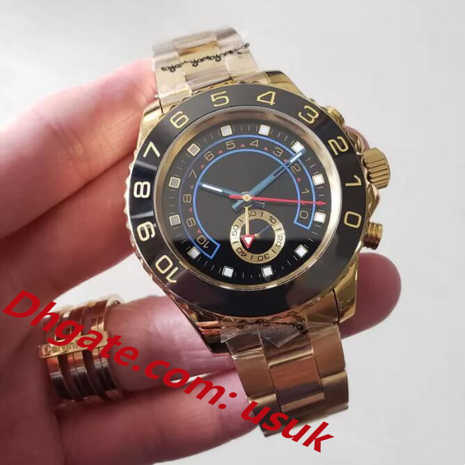 3A Factory Men Montres Automatic Gold Mechanical Watch 44 mm Ring Rotation Ceramic Automatic Winding Movement 316L Steel Watchband221C