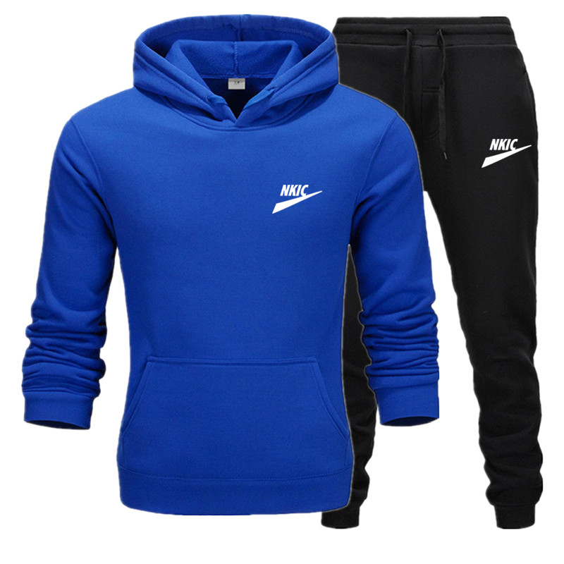 Nouvelle marque hommes survêtement loisirs sweats à capuche pantalons deux pièces ensembles vêtements de sport laine sweats Jogging hommes ensembles survêtements