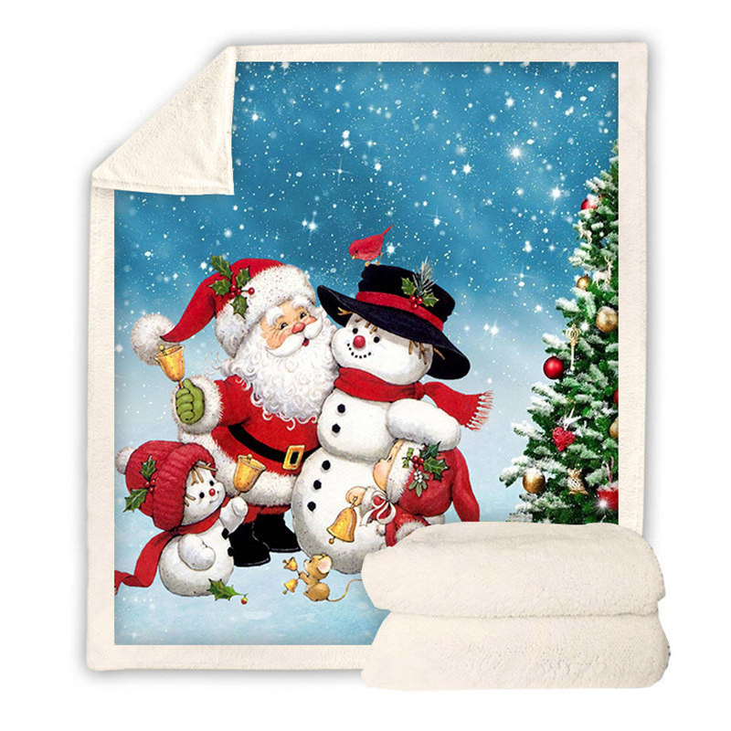 ブランケットスローレッドシェルパファッションアダルトイヤーギフトクリスマス旅行パーティー装飾キルト221104