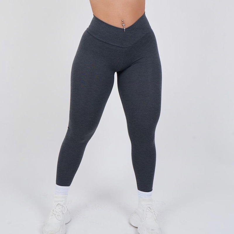 Roupas de ioga Leggings de cintura em V plissadas para bumbum sem costura Leggings femininas Sexy Booty Leggings de ginástica Meias-calças fitness Ioga Jogging 221104