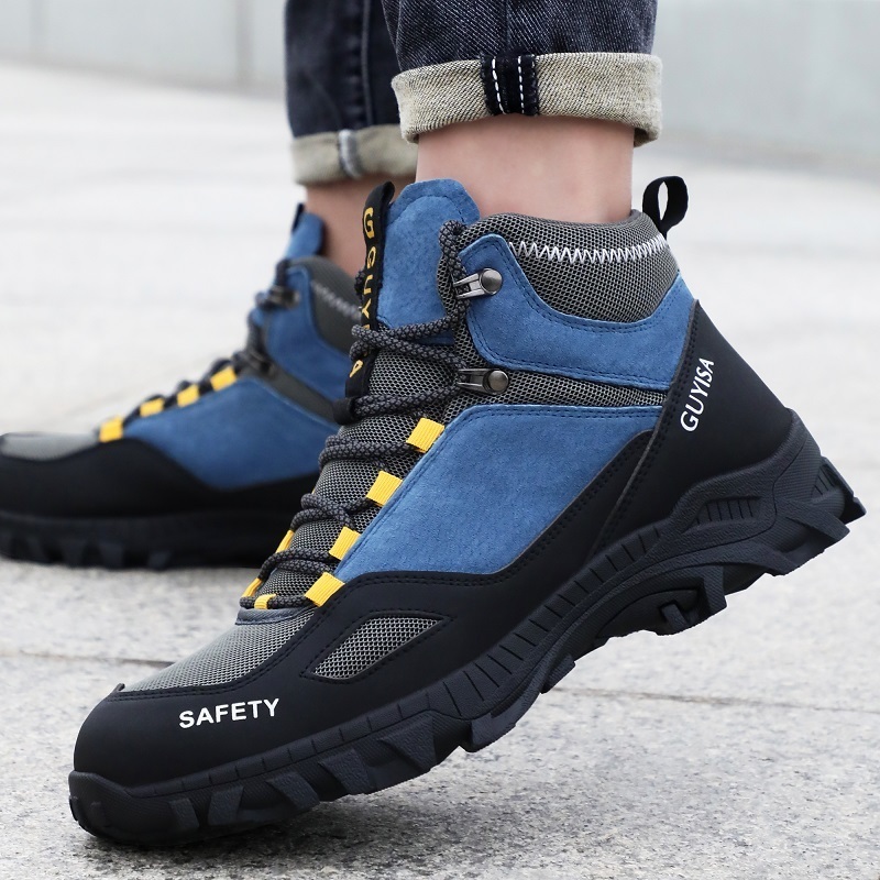 Boots High Top Work Safety Shoes Men Indestructible Steel Toe Anti-smash Non-slip Man Sneaker Comfortable Male 221104