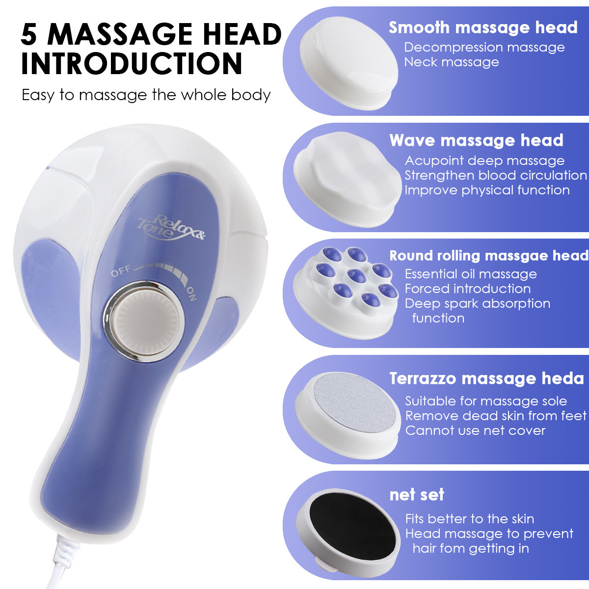 Leg Massagers 5 Headers Spin Body Massager Relax Spin Tone Slimming Lose Weight Burn Fat Full Body Massage Device 221104