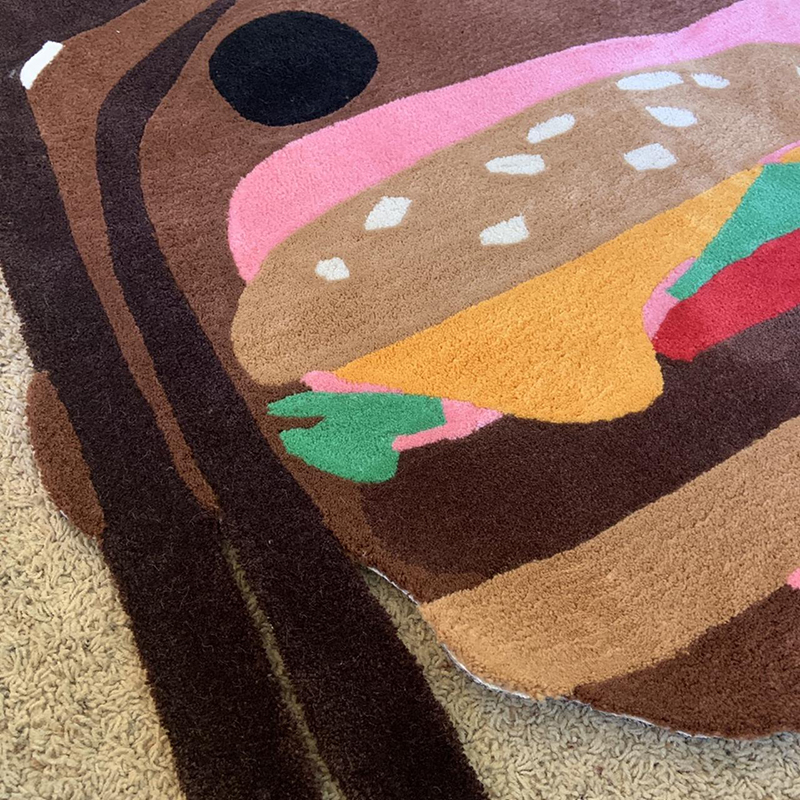 Home Furnishings Art Carpet CPFM 4 CJ Burger Mouth Rug McDonalds Cactus Jack Hypebeast Sneakers Mat Parlor Bedroom Playroom Trending Floor Mat Supplier