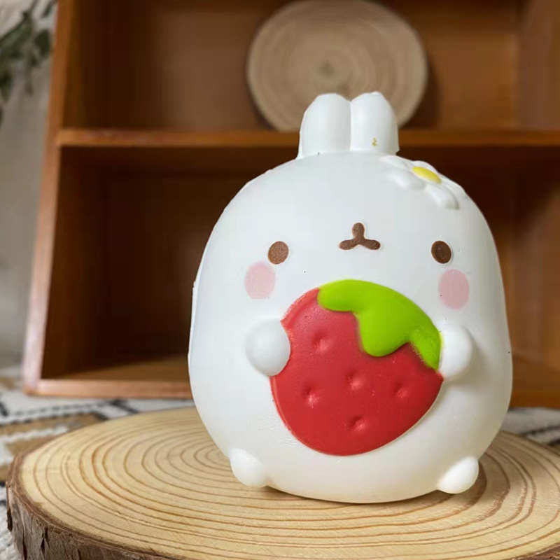 Novel Games Jumbo Squishy Kawaii Animal Cute Chick Rabbit Strawberry Mochi Squishies Slow Rising Stress Relief Squeeze Fidget Toys For Kid 221105