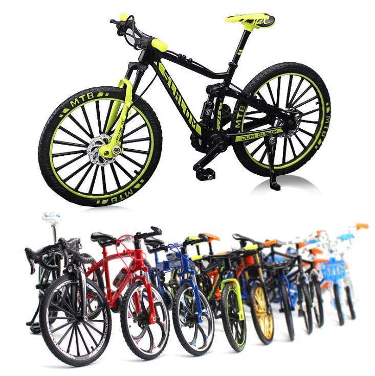 Finger Toys 1 10 Mini Mountain Alloy Bicycle Diecast Model Metal bike Racing Toy Bend Road Simulation Collection for children 221105