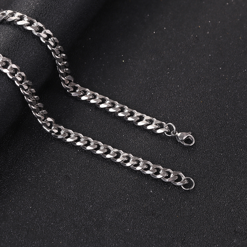 Fashion Cuban Link Chain Necklace For Men Woman Basic Punk Rostfritt stålhalsband Male