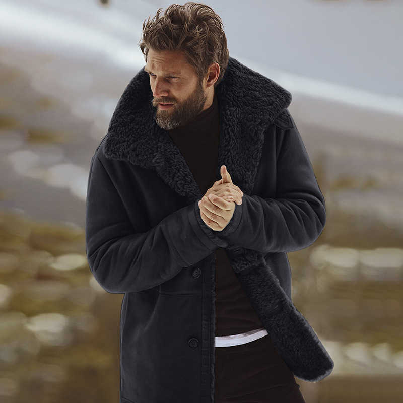 Herrjackor vinterfleece plysch förtjockar päls män päls designer kläder överrock ära casual man jacka chaqueta de moda para hombre y2211