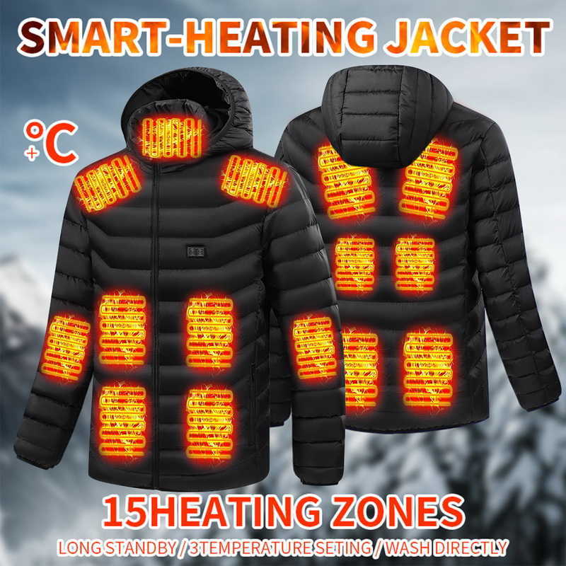 Men's Jackets designer 15 Areas Heated Jacket Usb Women's Winter Outdoor Electric Heating Warm Sports Thermal Coat Clothing Heatable U1BT