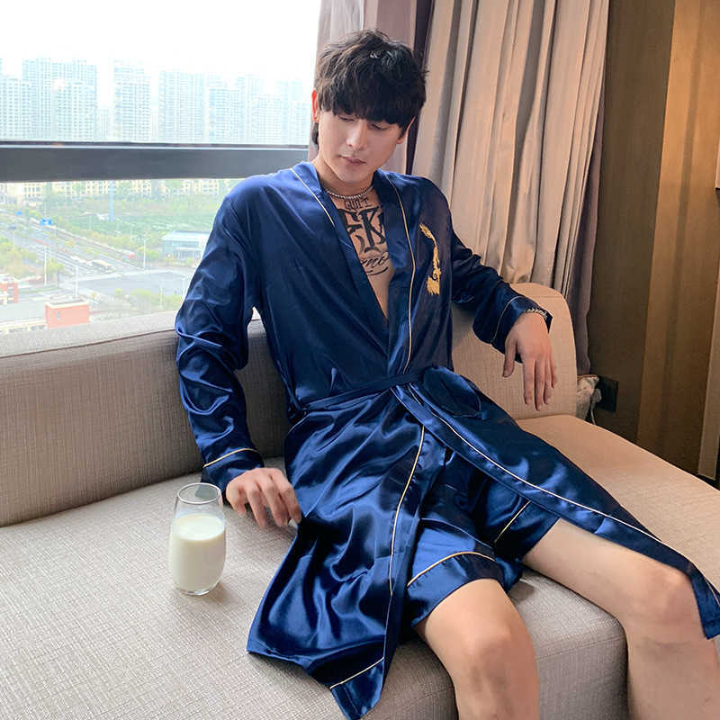 Men's Sleepwear Summer Sexy Satin Silk Robe Shorts Robe Nightdress Pajamas Sets Couple Sleepwear Family Pijama Lover Night Suit T221103