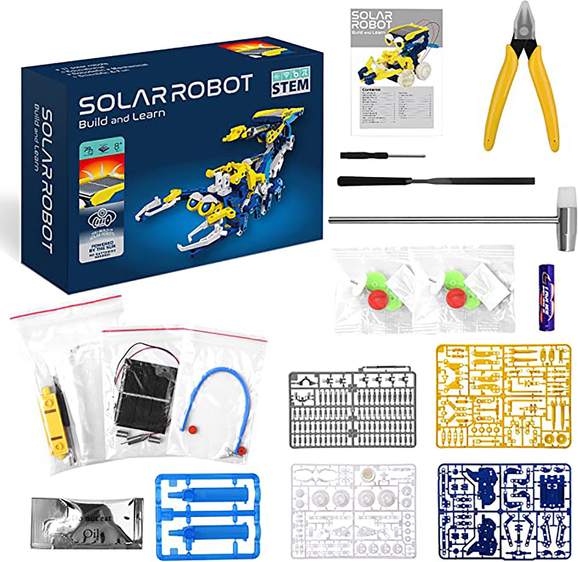 Juegos novedosos Niños Robot solar Juguetes 11 en 1 STEM Aprendizaje educativo Kit de ensamblaje de bricolaje Conjunto de construcción de ciencia Regalos para niños y niñas 221105