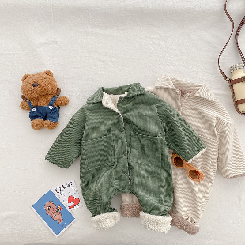Barboteuses MILANCEL bébé combinaisons en velours côtelé doublure en fourrure vêtements pour filles vêtements d'extérieur en polaire 221107