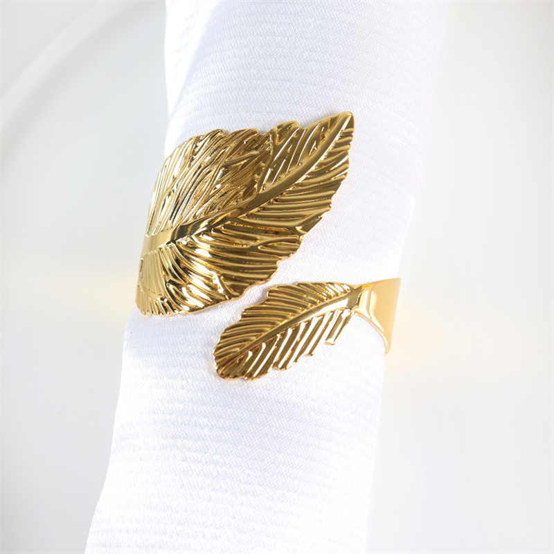 Leaf Napkins Rings Golden Leaf Shaped Napkin Buckle Holder for Table Setting Fall Party Decor