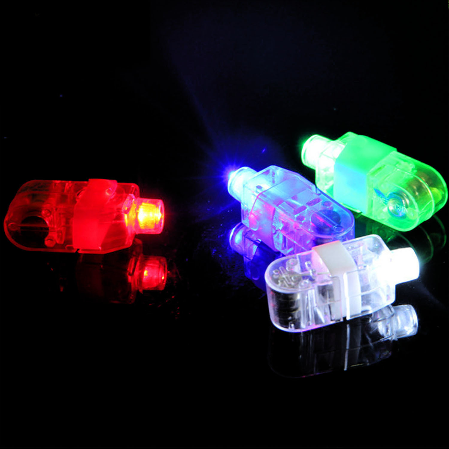 Nieuwigheidsspellen Besegad 100 stuks gemengde shell-kleur LED-vingerwit zaklamp verlichting lamp speelgoedfeest verjaardag kerstconcert decoraties licht 221105