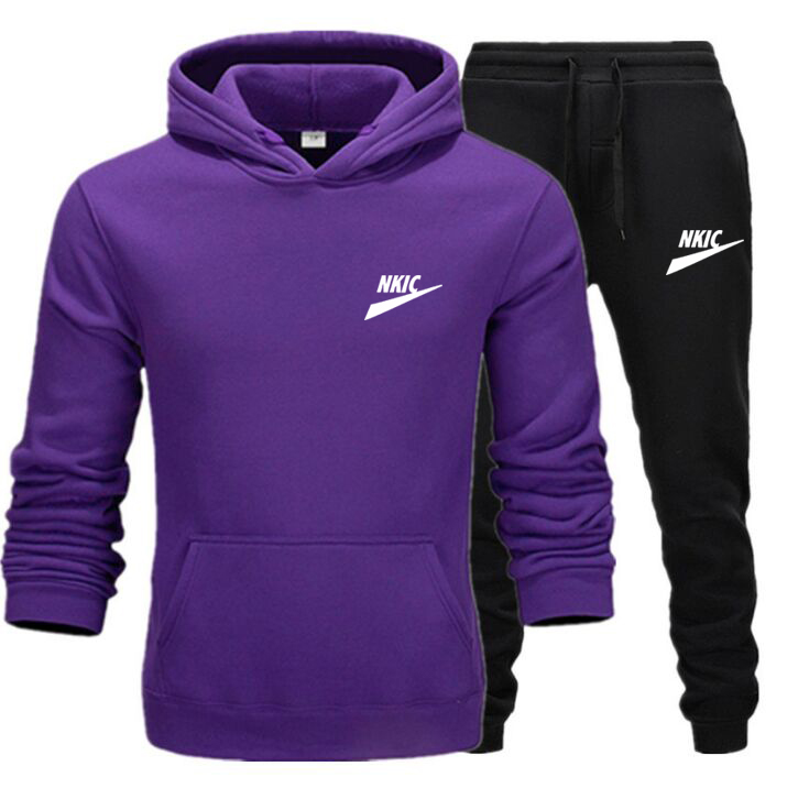 Nouvelle marque hommes survêtement loisirs sweats à capuche pantalons deux pièces ensembles vêtements de sport laine sweats Jogging hommes ensembles survêtements