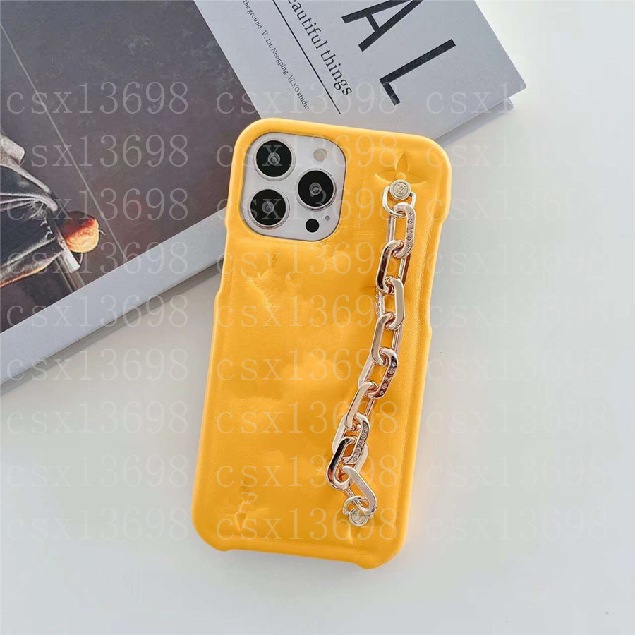 Étuis de téléphone en cuir de mode pour iPhone 14 13 12 11 Pro Max 14Pro 14Plus 13Pro 13ProMax 12ProMax Lettre Couverture arrière mobile avec étui à bracelet en métal de luxe