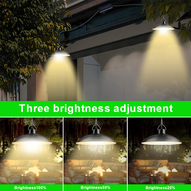 Tuindecoraties Zonne -hanglamp Licht Outdoor Waterdichte LED -lamp Dubbele kop kroonluchter met afstandsbediening voor binnenschuur Barn Room 221105