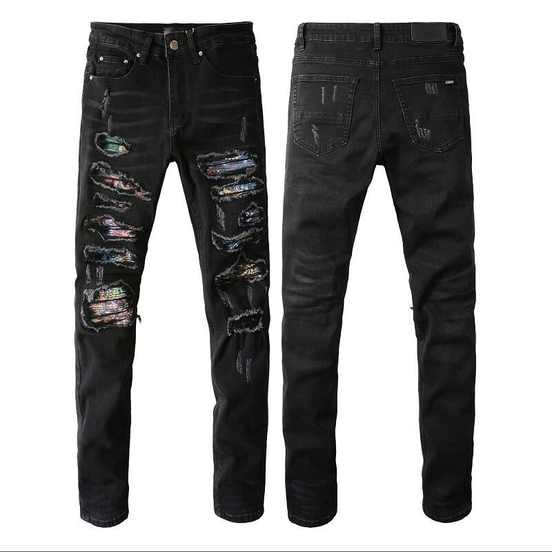 23SS designer jeans maschile pantaloni ricami di moda buchi di moda pantalone stagico 28-40 pantaloni hip hop angosciata la cerniera maschio 2023 top sell jeans #851