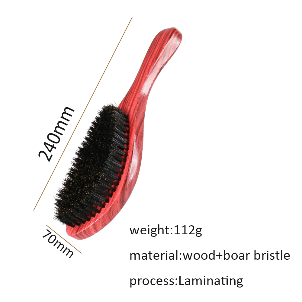 Hårborstar Drewti Wave Brush Hard Boar Brestle Trähuvud Böjda palmkammar 360 Man Dressing Styling Tools för Afro 2211054570072