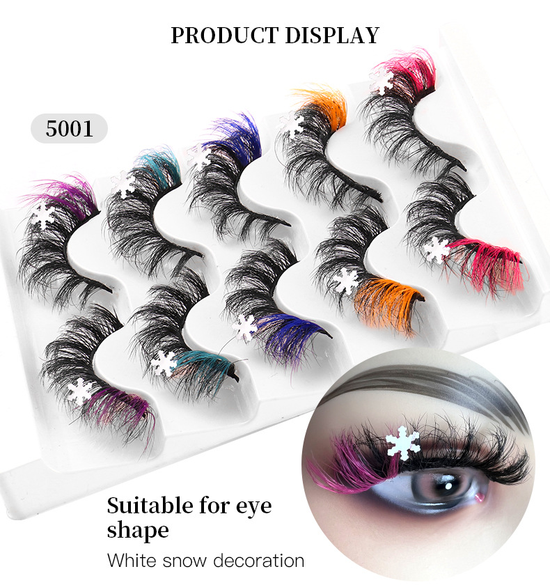 Christmas Snow Eyelashes Natural Long Fake Eyelash Fluffy Thick Messy Eye Lashes Eyes Makeup For Holidays