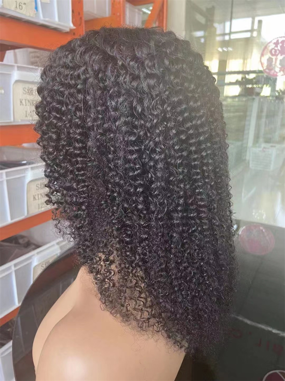 Peruaans haar kinky krullende u onderdeelpruik voor zwarte vrouwen remy Human Hair Pruiken 150% Glueless
