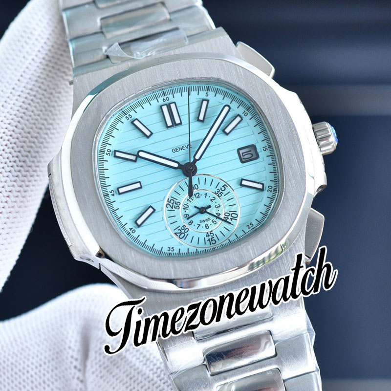 40,5 mm 5980 5980/1 A2813 automatisch herenhorloge 5980/1A-019 witte textuur wijzerplaat roestvrijstalen armband geen chronograaf sporthorloges timezonewatch E243c3