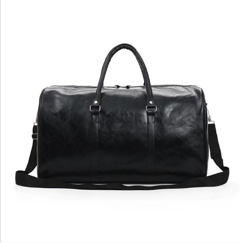 Duffel Bags Leather Travel Stor Duffle Independent Big Fitness Handbag Bagage Shoulder Black Men Fashion Zipper Pu L221105